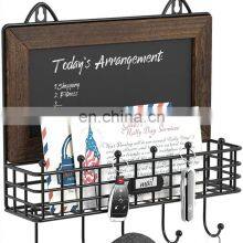 Rustic Entryway Wall Mount Bill Envelope Key Hook And Mail Sorter Organizer With Chalkboard