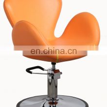 Hot Geared Raising Leather  Orange Pink Styling Chair Salon chairs furniture with hydraulic base