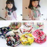 C58502S 2015 New Cotton Baby Scarf Floral Printed Lace Kids Winter Scarf thumbnail-1