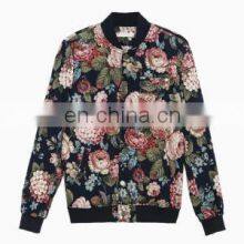 Custom Fashion Floral Print Bomber Jacket Bomber Jacket for Men Women thumbnail-2