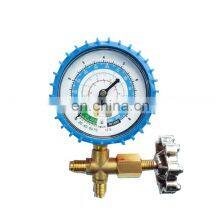 Conjunto de manômetros de coletor único em latão CT-466 para sistema de refrigeração HVAC, para carregamento de ar condicionado automotivo e manômetro de coletor único para AC thumbnail-2