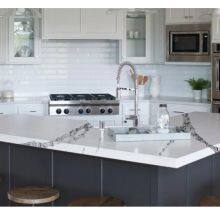 Code：1117，Calacatta Artificial Stone Quartz Slab Kitchen Countertops thumbnail-3
