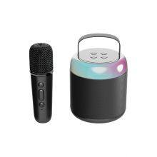 Hot Seller Mini Bluetooth Speaker Built-in Soundcard Wireless Microphone RGB Light Bluetooth Karaoke Speaker thumbnail-3