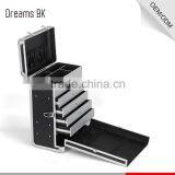 Good Quality Pro Aluminum Trolley Makeup Case With Drawers and Multi Purpose Dividers for Beauty Salon Hairdresser