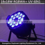 Cheap Price RGBWAUV Led Par Cans 18x18w 6 in 1 DMX512 6/10CH 110v-240v