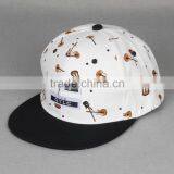 Small Guitar Printed Man Women Lovers Leather Brim Sport Sun Hat Flat Cap thumbnail-3