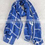 Wholesale Spring Plaid Checked Embroidery Cotton Shawl Scarf thumbnail-4