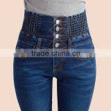 European Vintage Slim Women Skinny Distressed Jeans Female Ripped Slim Hole Leg Roll Washed Pencil Jeans thumbnail-4