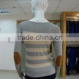 High Quality Heart Shape Embroidery Stripe 12gg Plain Knitwear Sweater thumbnail-2