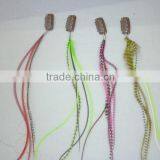 2016 Most Popular Clip-feather Striped Ombre Solid Feather for Hair Extension Feather With Micro Ring Beads Quality Choice thumbnail-6