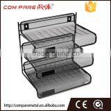 Mesh Collection 3-Tier Desk Shelf, Letter-Size, Black