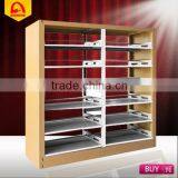 High Quality School Library Stainless Steel Book Shelf Wooden Book Rack