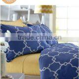 Cotton Lattice Duvet Cover Set, Full/Queen, Bijou Blue