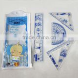 2014 New Factory Wholesale School 18cm Plstic Stationary for Student Ruler Set