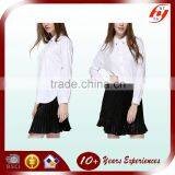 New Fashion 2016 Elegant Ladies Plain Long Sleeve White Chiffon Blouse for Women