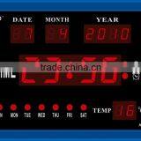 ABS led desk clock with calendar, alaram,temperature