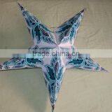 Turquise Glitter Printed Paper Star Lanterns