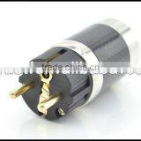 Audio Gade OEM 24K Gold Plated Carbon Fiber European EUR Schuko Power Plug AC Power Plug