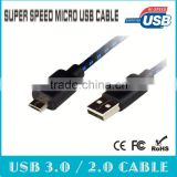 Hi-speed weaved micro usb cable