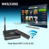 M8S RK3288 Quad Core 4.4 Full hd 1080p Porn Video Android tv Box 2G/16G Bluetooth 4.0 and 2.0MP Camera With Remote Control