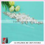 HC-2091 Embroidery Flower Fabrics Crystal Applique ,New Arrilval Hot Beads Applique thumbnail-2