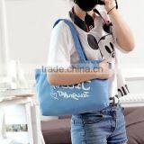 Eco-friendly Cheap Price Foldable Cotton Canvas Bag Tote Bag Light Blue Portable Recyclable Shopping Cotton Bag thumbnail-3