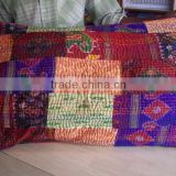 Traditional design thread work with colored patch cotton cushion cover 40*40cm