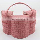 Customise Handmade Leather Cosmetic Bag With Handle Supplier