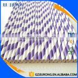 Party Accessories Food Grade Purple Stripe Paper Straws