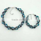 Magnetic Simple Design Silver Chain Cross Beaded Jeweley Set thumbnail-3