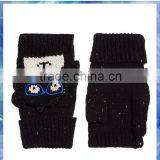 cartoon bear capped knitted glove one finger glove for women