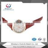 Two Tone Plating pu Leather Band Watch thumbnail-4