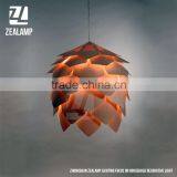 Modern Artichoke Lighting Crimean Pine Cone Wooden Pendant Lamp thumbnail-1