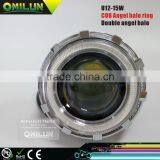 U12 COB Motorcycle Headlight With Devil Eye and Ange Halo Eye