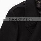 2014 New Style 100% Cashmere Classic Black Custom Coat thumbnail-2