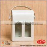 Clear Window Round Tube Whisky Leather Packaging Box With Handle thumbnail-5