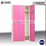 Pink 3 Door Gym Wardrobe Steel Almirah thumbnail-3