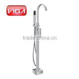 Traditional Bath Shower Mixer Dual Handles Floor Stand Faucet thumbnail-6