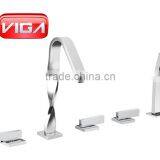 CUPC and CNF for Dual Handle Three Holes Brass Basin Mixer thumbnail-2