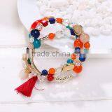 New Bohemia Style Multilayer Acrylic Beads Tassel Bracelet