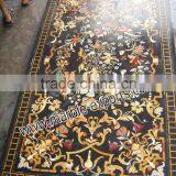 Marble Inlay Dining Table Top Pietra Dura Black Marble Table Top thumbnail-5
