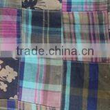 Madras Check Patchwork Handmade Pure Fabrics For Carpet thumbnail-1