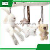 Wholesale Custom Soft Plush Rabbit Beer Musical Baby Kids Hanging Bed Stroller Rattle Toys thumbnail-2