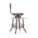 Industrial Rustic Wood Metal Counter Chair thumbnail-2