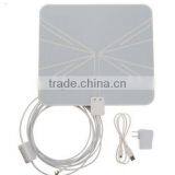 2015 Wholesale Amplified Indoor Digital TV Antenna Ultra-thin 50 Miles Range HD High Gain Flat Antenna Amplified TV Antenna thumbnail-1