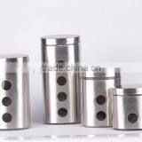 4pieces Oval Glass Jar With Stainless Steel Casing thumbnail-1