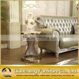 Modern Marble Top Corner Cheap Side Table With Golden Stainless Steel thumbnail-2