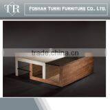 Modern Square Travertine With Tempered Glass Surface Center Table thumbnail-1