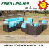 Modern Black Outdoor Rattan Sofa With Orange Cushions thumbnail-5