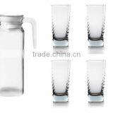 1000ml Clear Glass Jug and 4pcs Glass Cup se Twater &juice Jug Set thumbnail-2